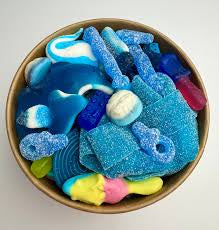 Blue candy salad bowl