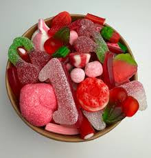 Red candy salad bowl